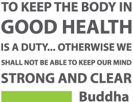 motivation - to keep the body in good health is a duty otherwise we shall not be able to keep our mind strong and clear - Buddha